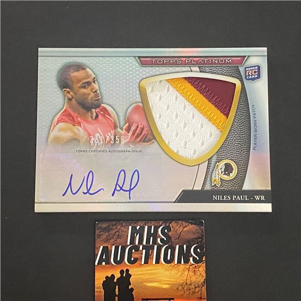 NILES PAUL 2011 TOPPS AUTOGRAPH/PATCH CARD #D/356 (ref2162)