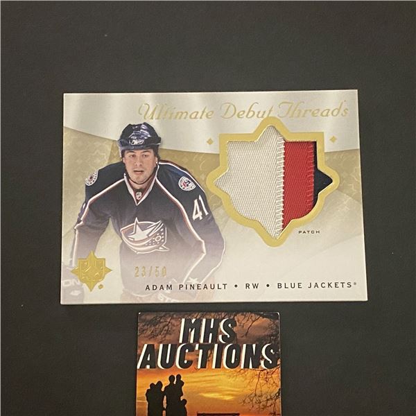 ADAM PINEAULT 2008/09 ULTIMATE COLLECTION PATCH CARD #D/50 (ref2168)