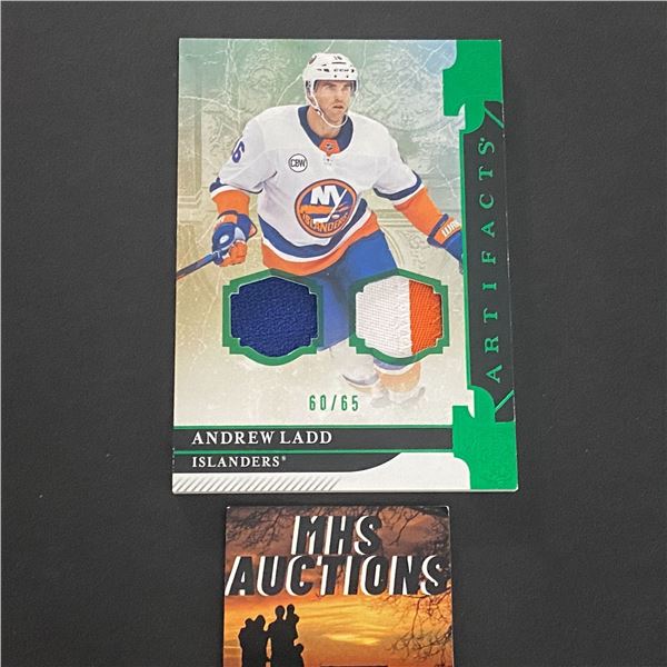 ANDREW LADD NEW YORK ISLANDERS JERSEY PATCH CARD EXCELLENT PATCH #D/65 (ref2172)