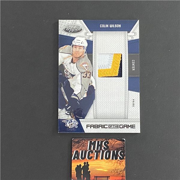 COLIN WILSON 2010 PANINI PATCH HOCKEY CARD #23/25 ONLY 25 MADE! (ref2449)