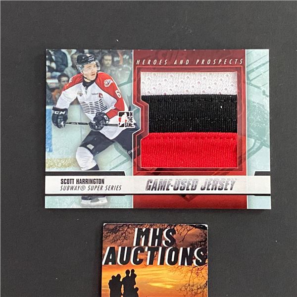 SCOTT HARRINGTON 2013 IN THE GAME PATCH HOCKEY CARD (ref2450)