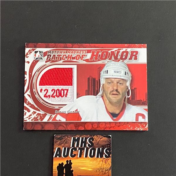 GERARD GALLANT 2013 IN THE GAME PATCH HOCKEY CARD (ref2454)