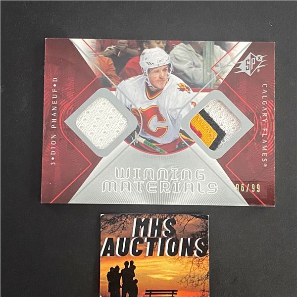 DION PHANEUF CALGARY FLAMES PATCH CARD #96/99 ONLY 99 MADE IN THE WORLD (ref2463)