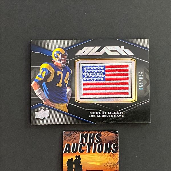 2009 UPPER DECK BLACK MERLIN OLSEN PATCH CARD #228/250 ONLY 250 MADE (ref2487)