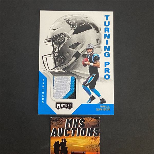 WILL GRIER PANTHERS 2019 PANINI PATCH CARD #27/50 ONLY 50 MADE IN THE WORLD! (ref8)