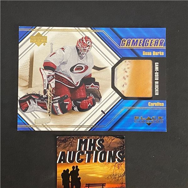 SEAN BURKE 2000 UPPER DECK GAME-USED BLOCKER CARD (ref21)