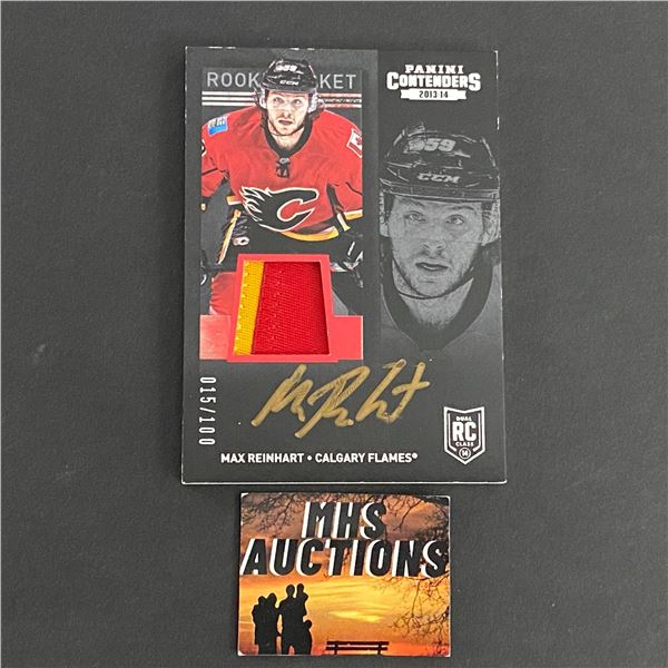 MAX REINHART 2014 PANINI PATCH/AUTOGRAPH HOCKEY CARD #015/100 ONLY 100 MADE IN THE WORLD (ref190)