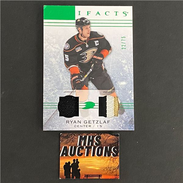 RYAN GETZLAF 2014-15 ARTIFACTS PATCH HOCKEY CARD #22/75 ONLY 75 MADE IN THE WORLD (ref191)