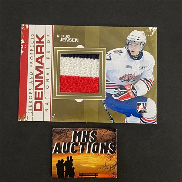 NICKLAS JENSEN 2012 IN THE GAME JERSEY CARD GOLD VERSION 1 OF 10 (ref2864)