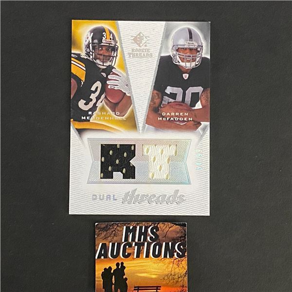 RASHARD MENDENHALL & DARREN MCFADDEN 2008 SP DUAL JERSEY CARD #54/99 ONLY 99 MADE (ref2790)