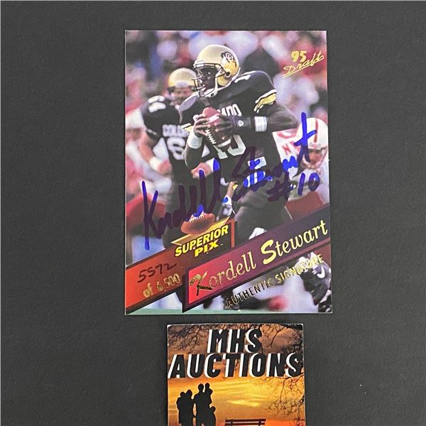 KORDELL STEWART 1995 SUPERIOR PIX AUTOGRAPH CARD #5572/6500 ONLY 6500 MADE IN THE WORLD(ref2355)