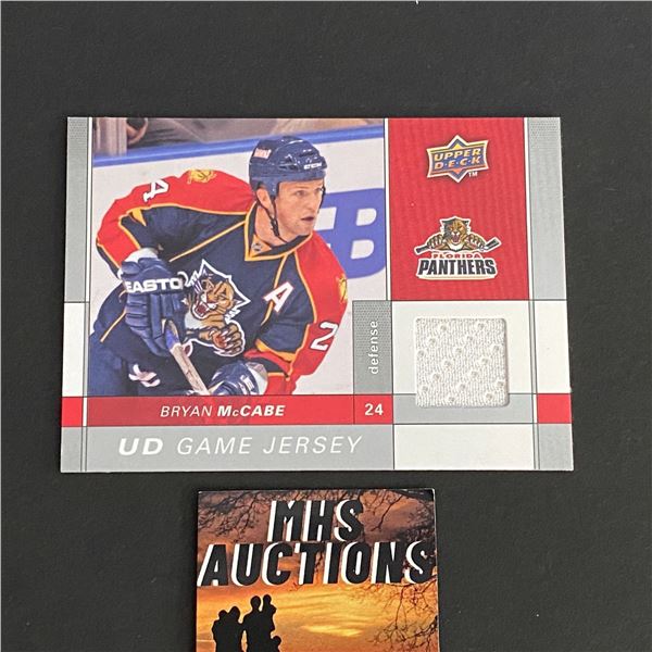 2009-10 U.D SERIES 1 HOCKEY BRYAN McCABE JERSEY CARD (ref2020)