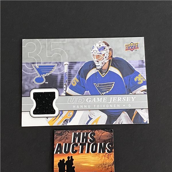 2008-09 U.D SERIES 1 HOCKEY HANNU TOIVONEN JERSEY CARD (ref2028)