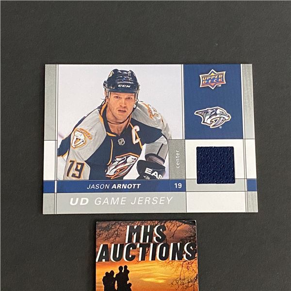 2009-10 U.D SERIES 2 HOCKEY JASON ARNOTT JERSEY CARD (ref2039)