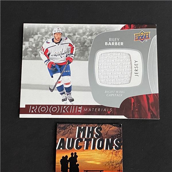 2017-18 U.D SERIES 2 HOCKEY RILEY BARBER ROOKIE JERSEY CARD (ref2044)