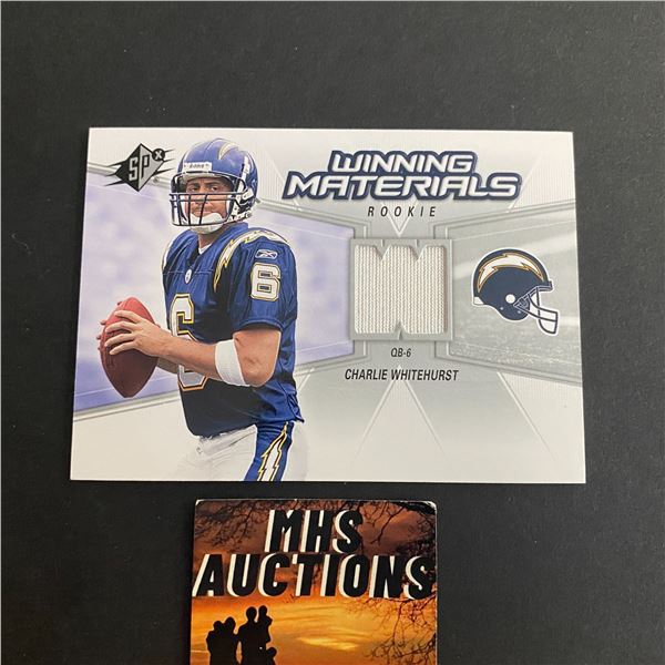 2006 SPX FOOTBALLL CHARLIE WHITEHURST JERSEY CARD (ref2062)