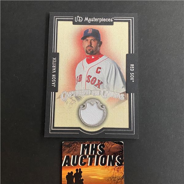 2007 U.D MASTERPIECES JASON VARITEK BASEBALL JERSEY CARD (ref2069)