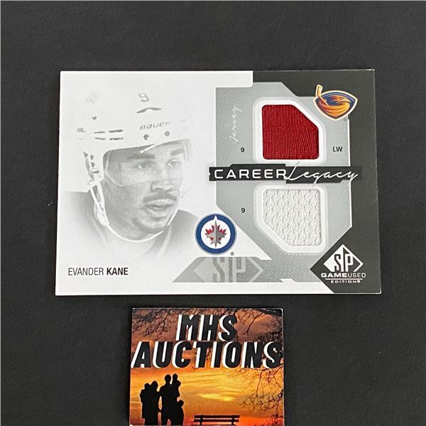 2014-15 U.D SP GAME USED HOCKEY EVANDER KANE JERSEY DUAL CARD (ref2086)