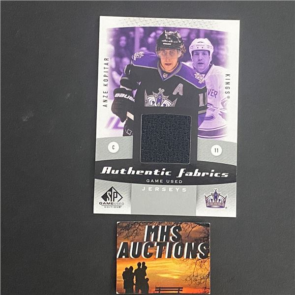 ANZE KOPITAR LOS ANGELES KINGS 2010-11 SPGU HOCKEY JERSEY CARD (ref2637)