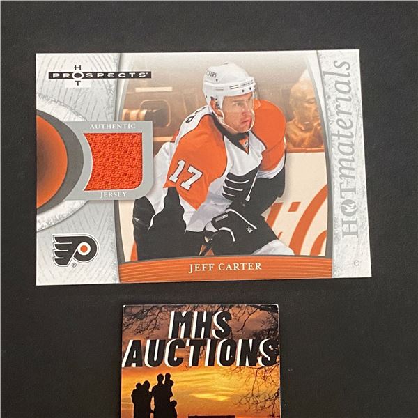 JEFF CARTER JERSEY CARD 2007/08 FLEER HOT PROSPECTS (ref2190)