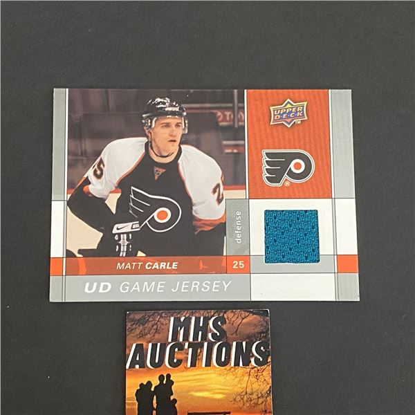 2009-10 U.D HOCKEY SERIES 1 MATT CARLE N.H.L JERSEY CARD (ref2207)
