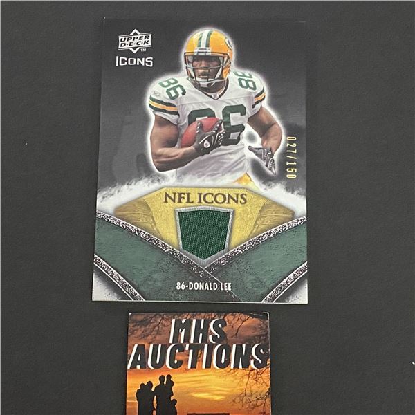 2008 ICONS FOOTBALL DONALD LEE JERSEY CARD ONLY 150 MADE #027/150 (ref2237)