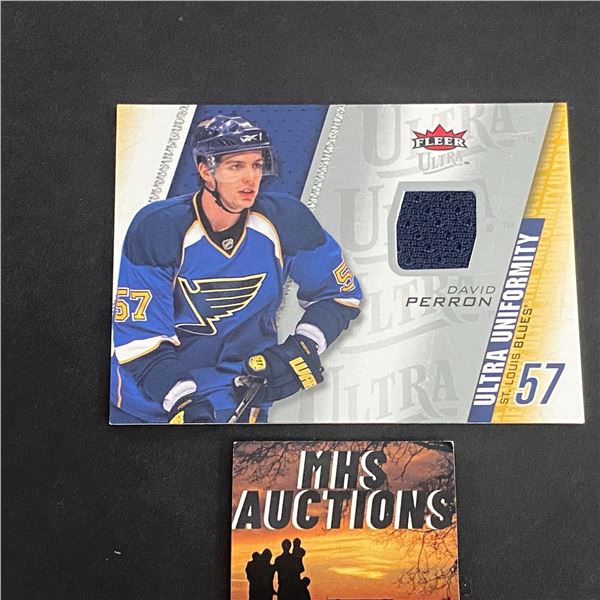 2009-10 NHL FLEER ULTRA DAVID PERRON N.H.L DUAL JERSEY CARD (ref2253)