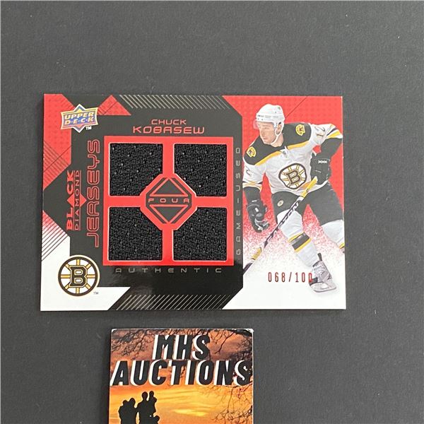 2008-09 BLACK DIAMOND CHUCK KOBASEW QUAD JERSEY CARD #068/100 ONLY 100 MADE (ref2270)