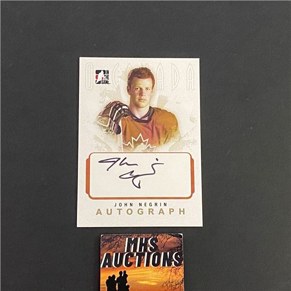 JOHN NEGRIN 2007 IN THE GAME AUTOGRAPH HOCKEY CARD (ref2394)