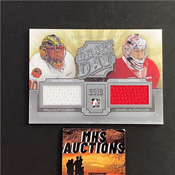 MALCOM SUBBAN & DANIEL ALTSHULLER 2013 IN THE GAME DUAL JERSEY HOCKEY CARD (ref2420)