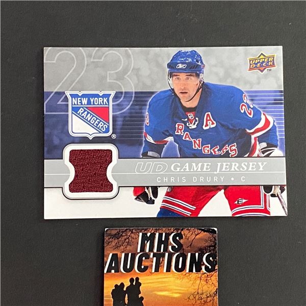 CHRIS DRURY 2008-09 UPPER DECK JERSEY HOCKEY CARD (ref2439)