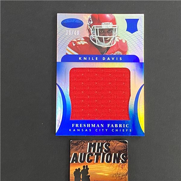 2013 PANINI HUGE JERSEY CARD KNILE DAVIS FOOTBALL CARD #29/49 ONLY 49 MADE IN THE WORLD (ref2676)