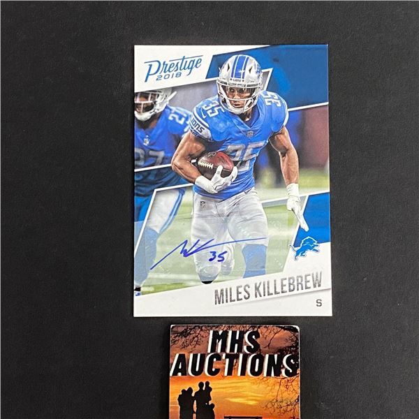 2018 PANINI AUTOGRAPH MILES KILLEBREW FOOTBALL CARD (ref2682)