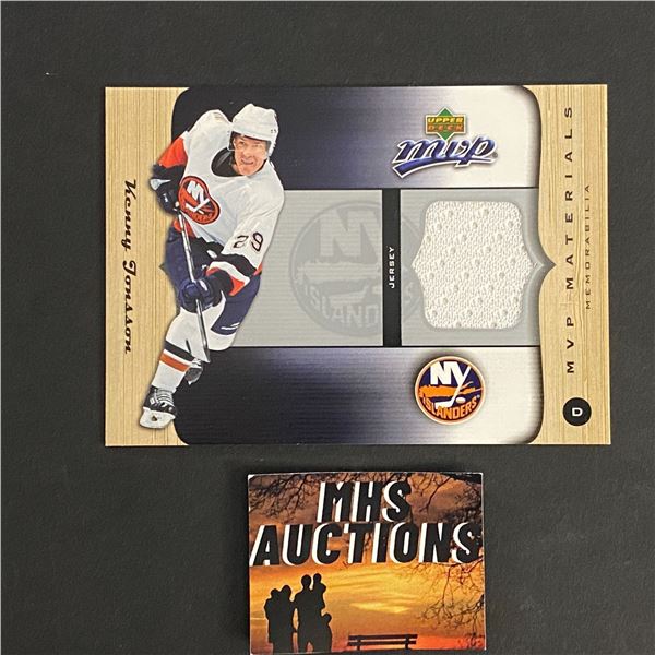 KENNY JONSSON 2005 U.D MVP HOCKEY JERSEY CARD (ref27)