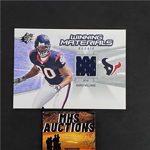 MARIO WILLIAMS 2006 SPX FOOTBALL JERSEY CARD (ref2798)