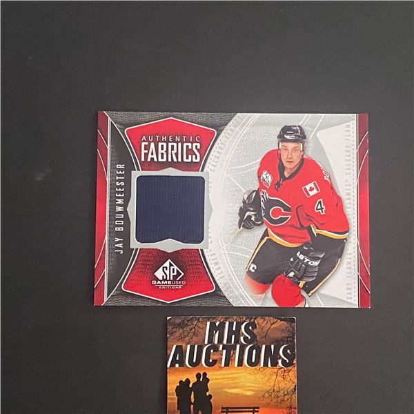 JAY BOUWMEESTER CALGARY FLAMES 2009-10 SPGU JERSEY CARD (ref2801)