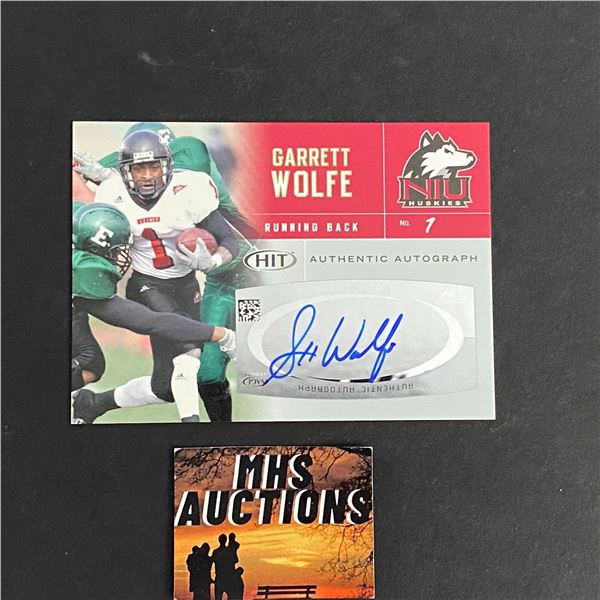 GARRETT WOLFE 2007 SA-GE COLLECTIBLES AUTOGRAPHED FOOTBALL CARD (ref142)