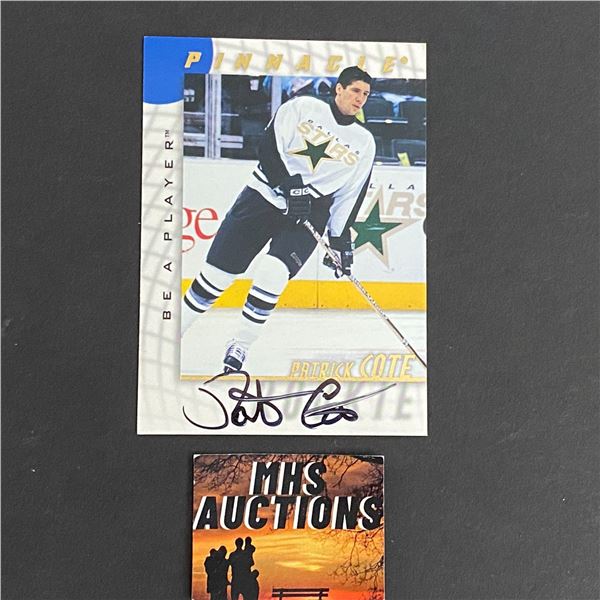 PATRICK COTE 1998 PINNACLE BE A PLAYER AUTOGRAPHED HOCKEY CARD (ref150)