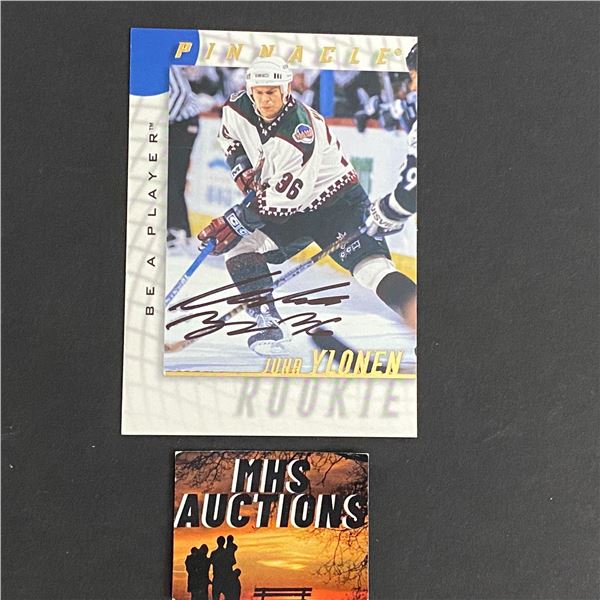 JUHA YLONEN 1998 PINNACLE BE A PLAYER AUTOGRAPHED HOCKEY CARD (ref151)