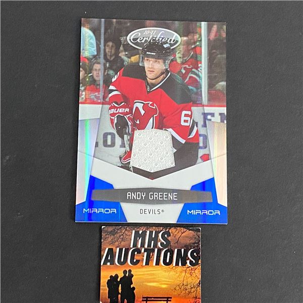 ANDY GREENE 2010 PANINI JERSEY HOCKEY CARD #074/100 ONLY 100 MADE IN THE WORLD (ref170)