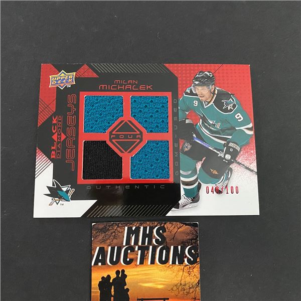 MILAN MICHALEK 2008-09 BLACK DIAMOND DUAL JERSEY HOCKEY CARD #040/100 ONLY 100 MADE (ref195)