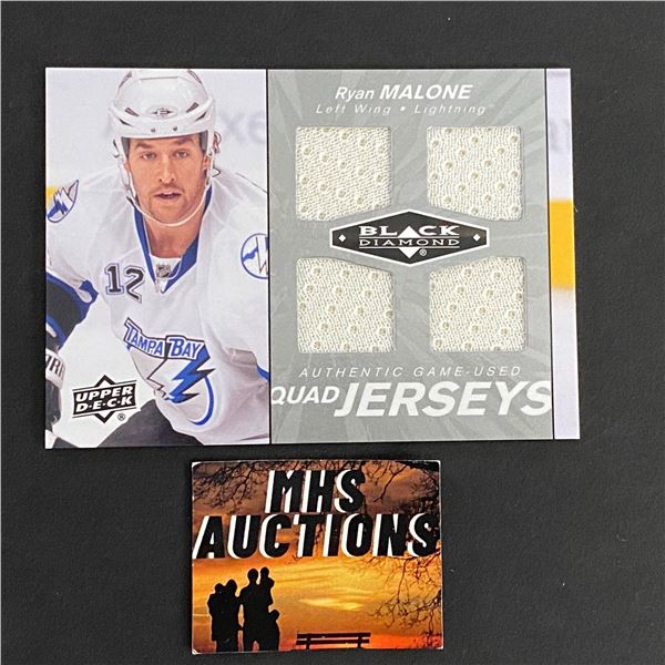 RYAN MALONE 2010-11 BLACK DIAMOND QUAD JERSEY HOCKEY CARD (ref198)