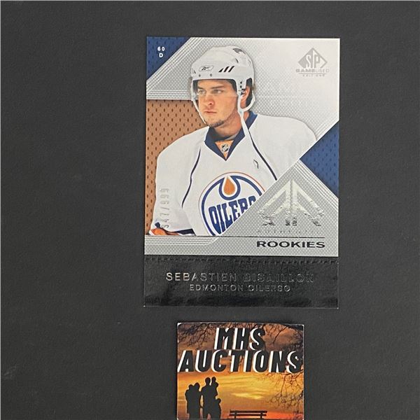 SEBASTIEN BISAILLON 2007-08 SP GAME USED ROOKIE HOCKEY CARD #947/999 ONLY 999 MADE (ref2771)