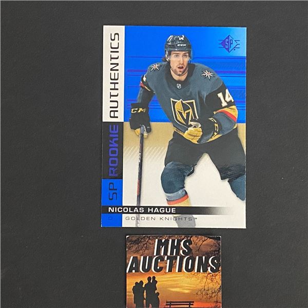 NICOLAS HAGUE 2019-20 SP HOCKEY ROOKIE HOCKEY CARD (ref2761)