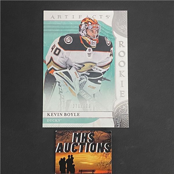 2019-20 U.D ARTIFACTS HOCKEY ROOKIE CARD KEVIN BOYLE #370/999 ONLY 999 MADE (ref2741)