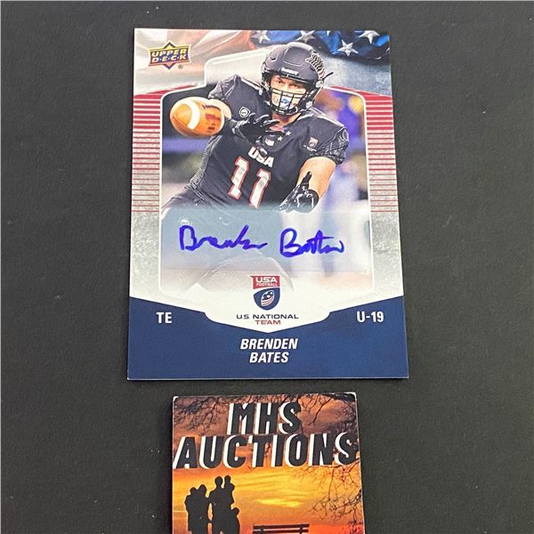 BRENDEN BATES 2018 USA FOOTBALL AUTOGRAPH CARD (ref2378)