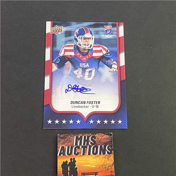 DUNCAN FOSTER 2016 USA FOOTBALL AUTOGRAPH CARD (ref2379)