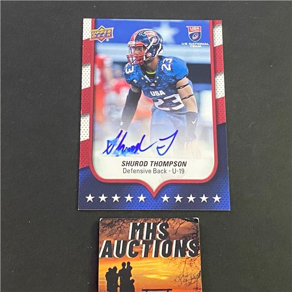 SHUROD THOMPSON 2016 USA FOOTBALL AUTOGRAPH CARD (ref2382)