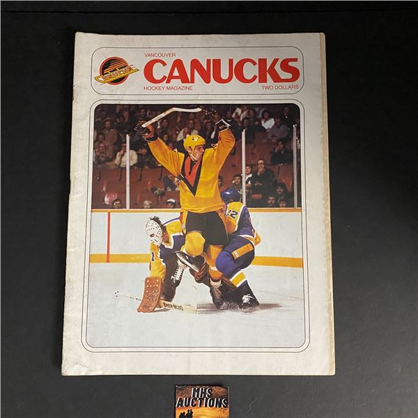 VANCOUVER CANUCKS PROGRAM FROM FRIDAY JANUARY 15 1982 WITH POSTER