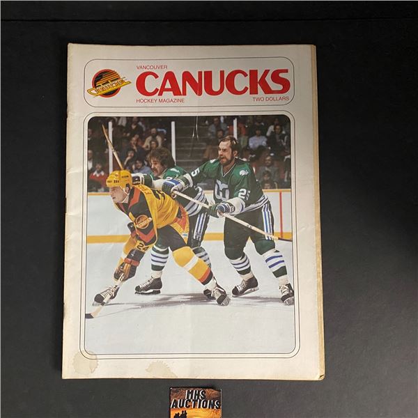VANCOUVER CANUCKS PROGRAM FROM FRIDAY OCTOBER 23 1981 WITH POSTER